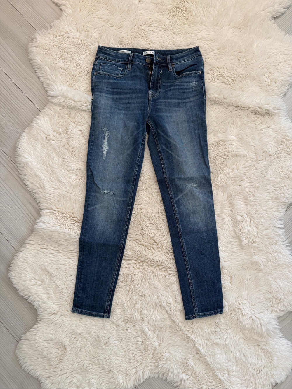 Vigoss Indigo Skinny Jeans with Faded Wash